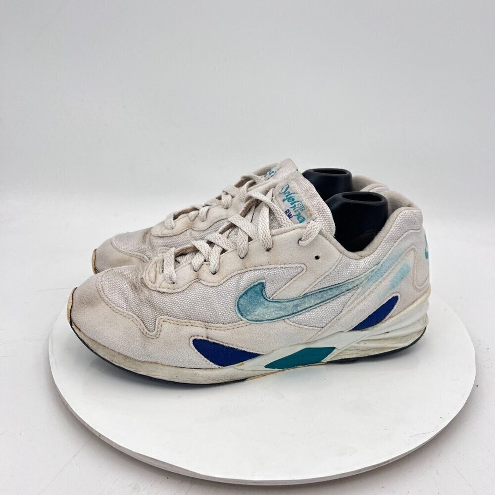 Nike Air Delphina Women Size 8.5 CD5432-121 White Blue Leather Mesh Sneaker
